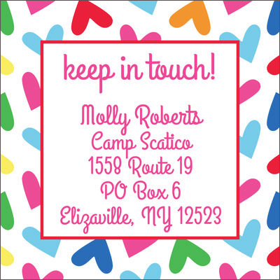 White Rainbow Hearts Camp Calling Cards